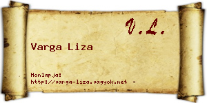 Varga Liza névjegykártya